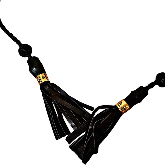 Authentic Gucci 11 SS Runway Frida Giannini Studded Bamboo Rope Tied Wrap Belt - Picture 3 of 11